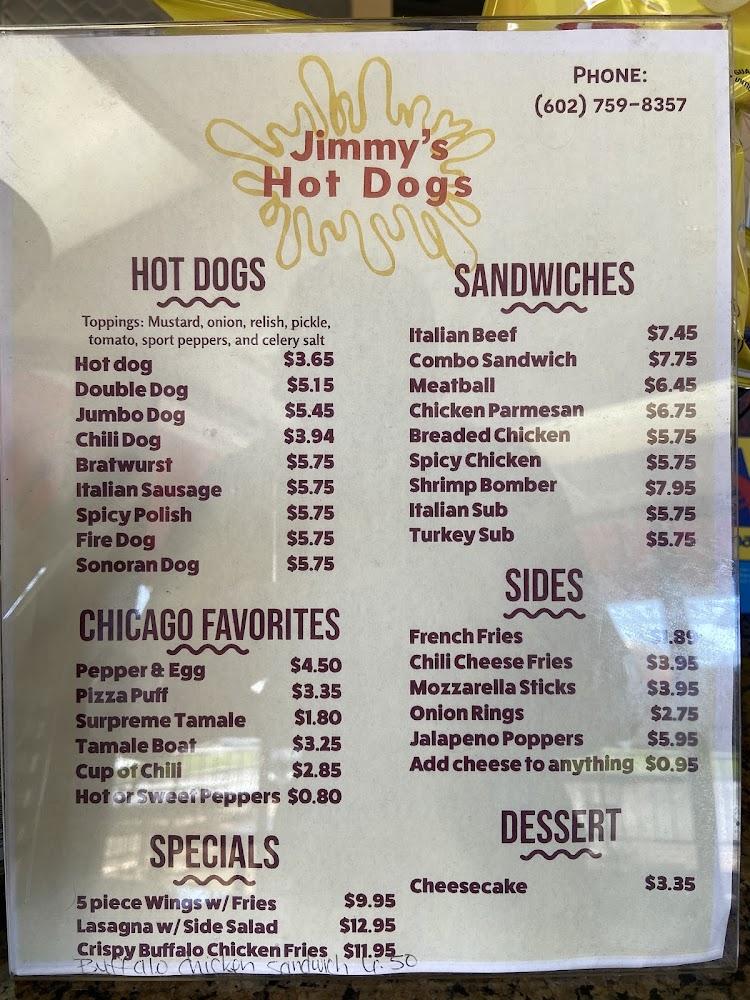 Jimmy's Hot Dogs Menu image 3